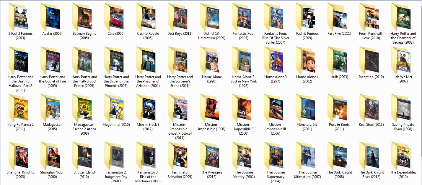 Movie Folders Organized - Windows